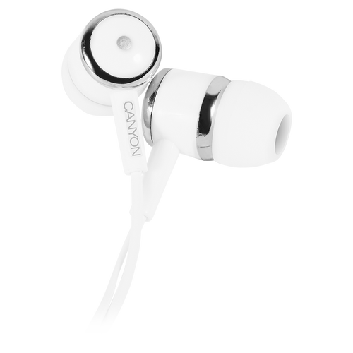 Canyon EPM- 01 Stereo earphones with microphone, White, cable length 1.2m, 23*9*10.5mm,0.013kg slika 1