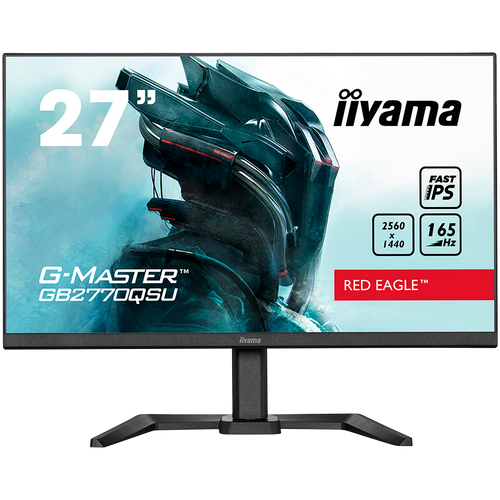 27" ETE Fast IPS Gaming, G-Master Red Eagle, FreeSync PremiumPro, 2560x1440@165Hz, 400cd/m², 1000:1, HDMI, DisplayPort, 0,5ms (GTG), HDR400, Speakers, USB-HUB (2x3.0), Black Tuner, 15cm Height Adj. Stand slika 1