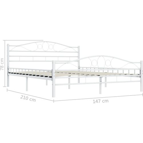 Okvir za krevet bijeli metalni 140 x 200 cm slika 36