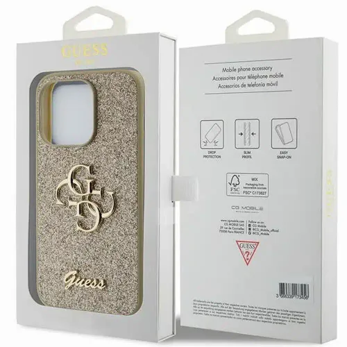 Original GUESS Hardcase GUHCP15XHG4SGD futrola za iPhone 15 PRO MAX (Fixed Glitter Big 4G / gold) slika 6