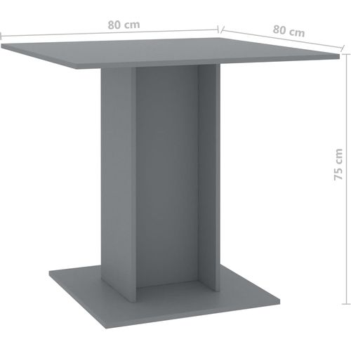 Blagovaonski stol sivi 80 x 80 x 75 cm od iverice slika 6