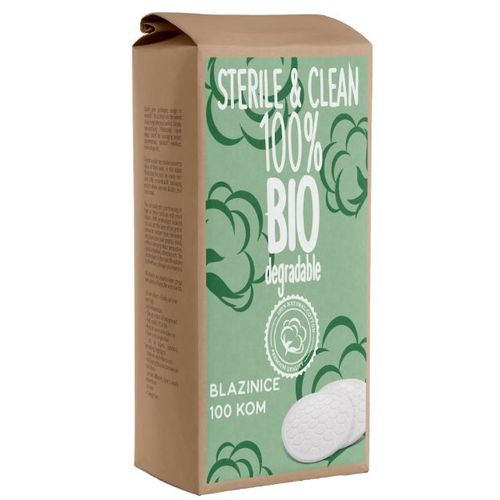 STERILE & CLEAN 100% BIO DEGRADABLE, BLAZINICE 100 KOM slika 1