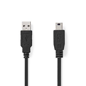 Kabel NEDIS CCGL60300BK20, USB 2.0 A (M) na USB Mini-B (M), crni, 2m, bulk