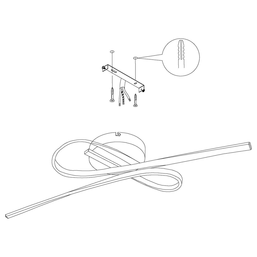 Eglo Selvina 1 zidna/stropna LED lampa, 23W, d-690, aluminij crno-bijela slika 4