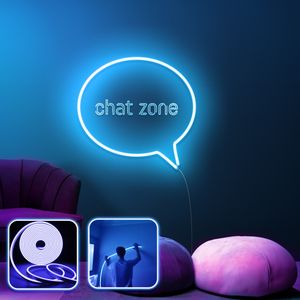 Chat Zone - Srednje velika - Plava Dekorativna LED Rasveta za Zid