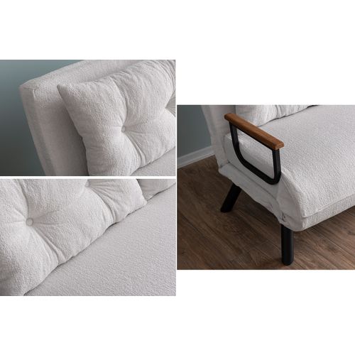 Atelier Del Sofa Dvosjed, Sando 2-Seater - Teddy Fabric - Cream slika 6