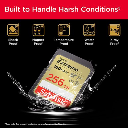 SanDisk Extreme SDXC memorijska kartica od 256GB + 1 godina RescuePRO Deluxe, brzine čitanja/pisanja do 180MB/s & 130MB/s, UHS-I, Class 10, U3, V30 slika 6