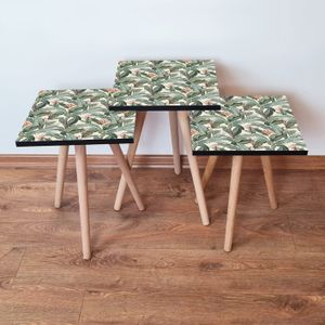 Nesting Table 3Shp200 - Set od 3 komada u zelenoj, krem i narandžastoj boji