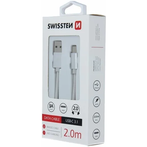 Swissten kabl USB/Type C 2,0m siva slika 3