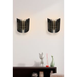 Crna zidna lampa 210-LS2