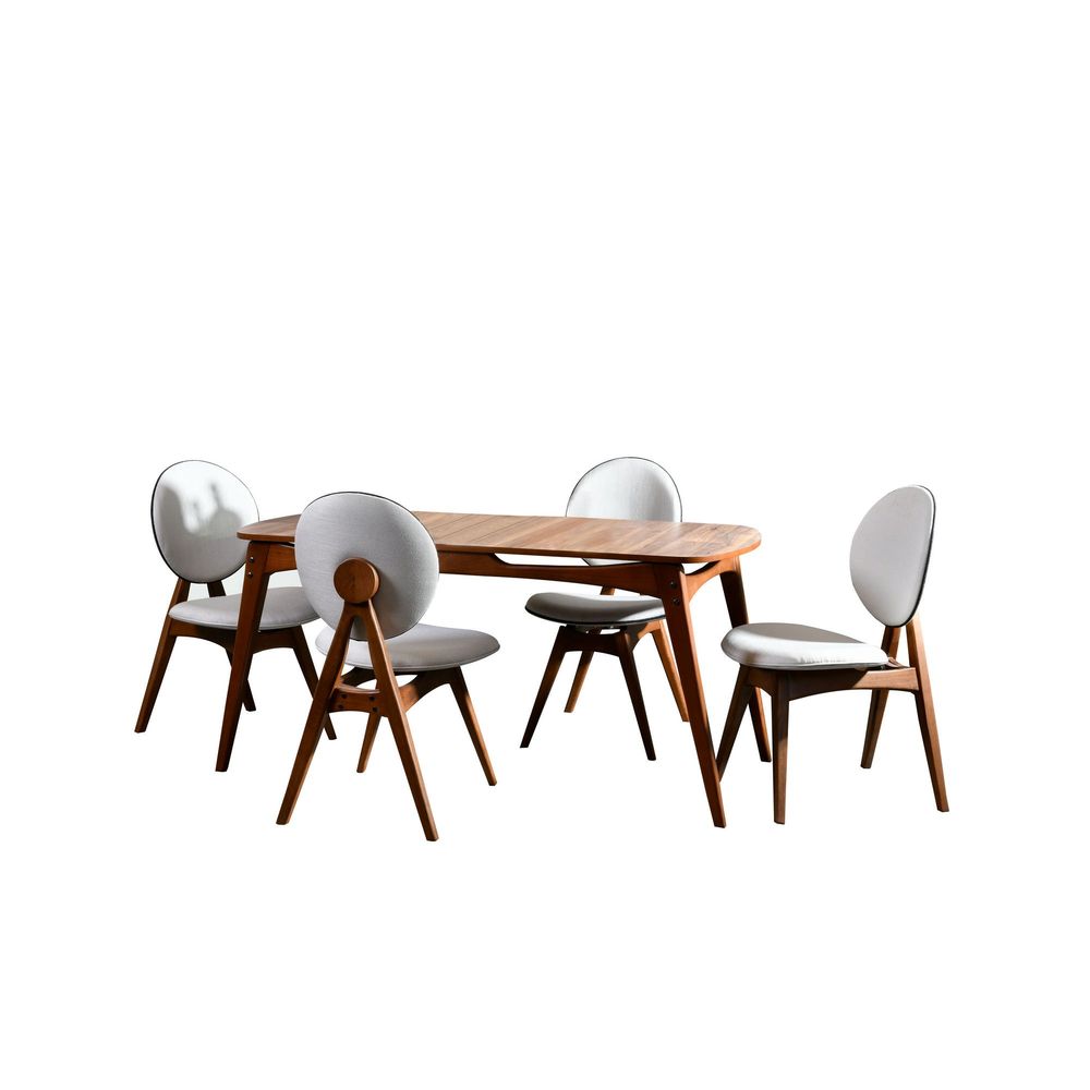 Touch Wooden - Set stola i stolica od orahovog drveta 'Cream Walnut' (5 komada) slika 13