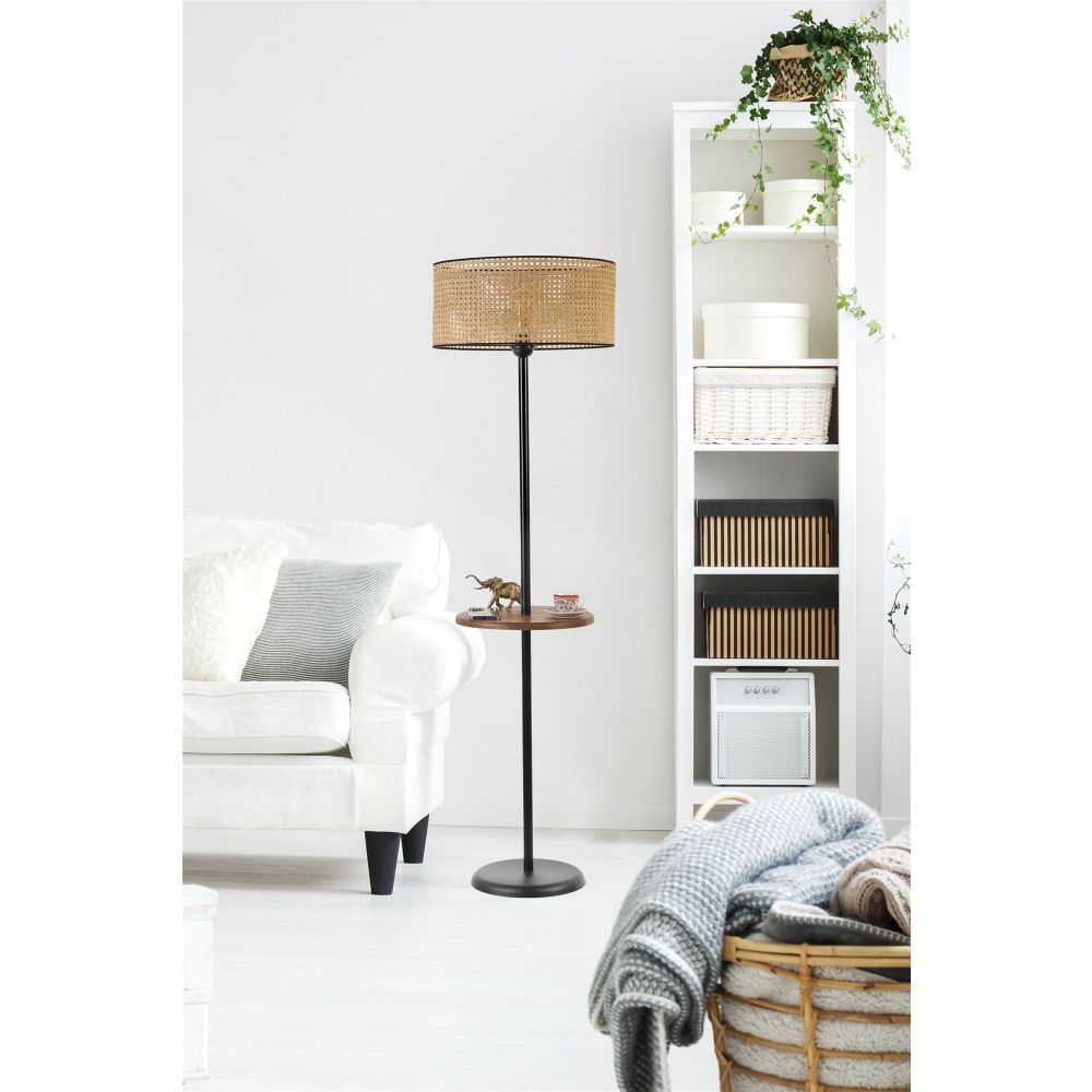 Mercan 8737-1 Crna Rattan Podna Lampa slika 1