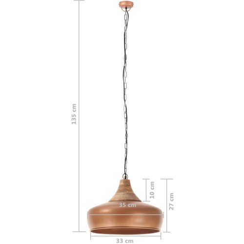 Industrijska viseća svjetiljka bakrena željezo i drvo 35 cm E27 slika 9