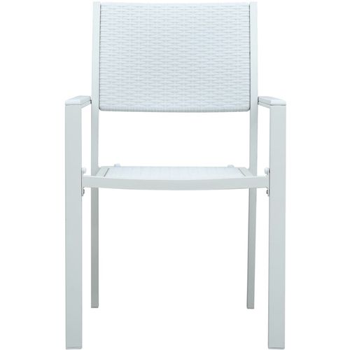 Vrtne stolice 2 kom bijele plastične s izgledom ratana slika 28