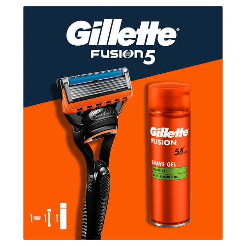 Gillette Fusion sistemski brijač + Fusion Gel 200ml gifting paket slika 1