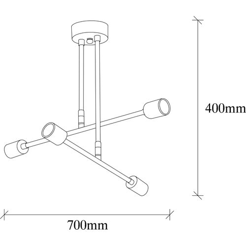 Opviq Stropna lampa FLOWER, crna, metal,70 x 70 cm, visina 40 cm, 4 x E27 40 W, Flower - 161 - AV slika 3