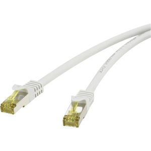 Renkforce RF-4149861 RJ45 mrežni kabel, Patch kabel cat 6a (sirovi kabel cat 7) S/FTP 0.50 m siva sa zaštitom za nosić, vatrostalan 1 St.