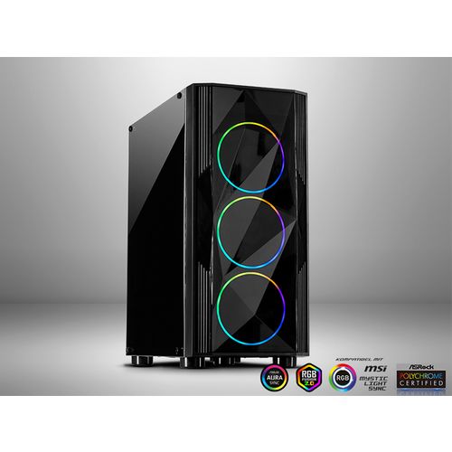 Inter-tech Case A-3401 Chevron RGB gaming slika 1