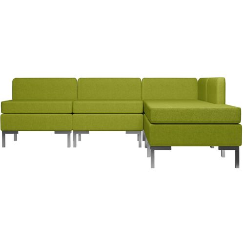 5-dijelni set sofa od tkanine zeleni slika 3