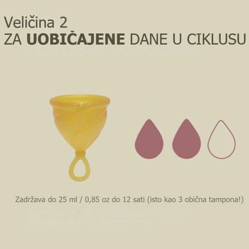 Hevea menstrualna čaša od prirodne gume Loop Cup, Vel. 2 slika 3