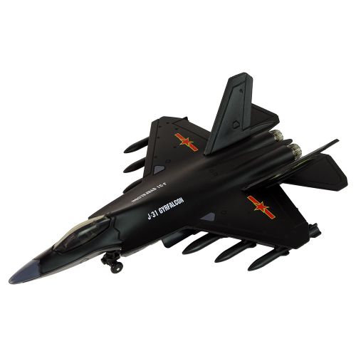 Borbeni avion sa svjetlosnim efektima 1:72 crni slika 2