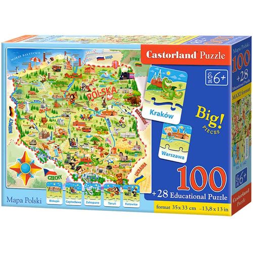 Castorland puzzle karta Poljske slika 2