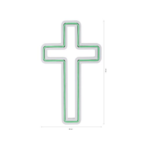 Wallity Ukrasna plastična LED rasvjeta, Cross Sign - Green slika 7