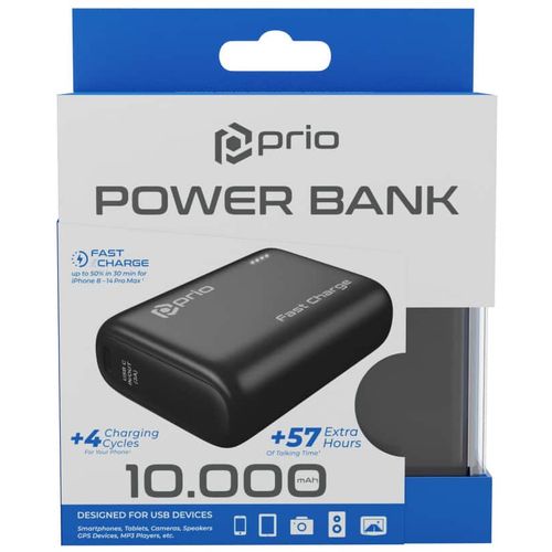 Prio Fast Charge (22,5 W SCP/20 W PD/QC3.0) Power Bank 10.000 mAh crna slika 3