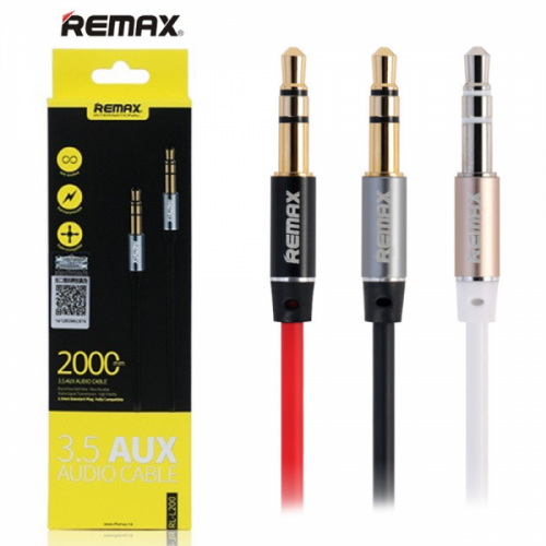 Remax AUX Audio kabl L200 (3,5mm st. jack-3,5mm st. jack) beli, 2m  slika 1