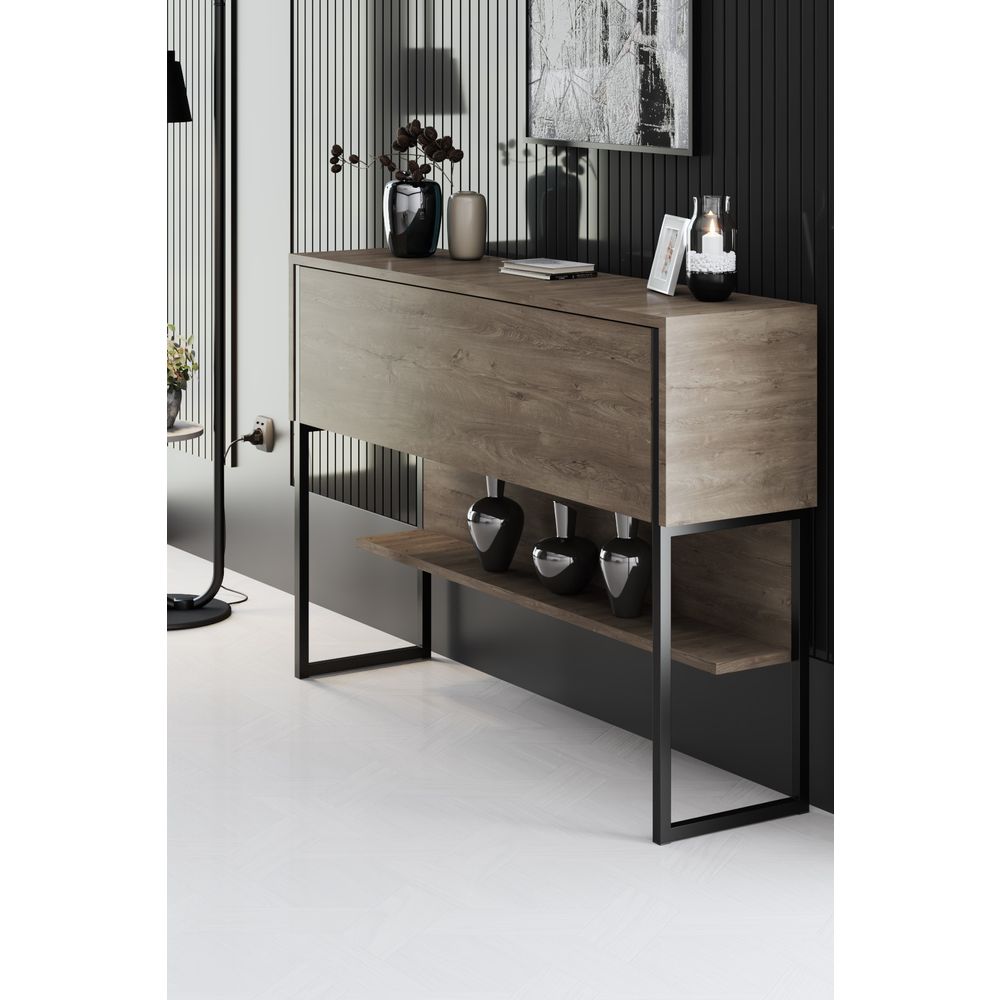 Komoda Luxe - boje orahovine i crna slika 2