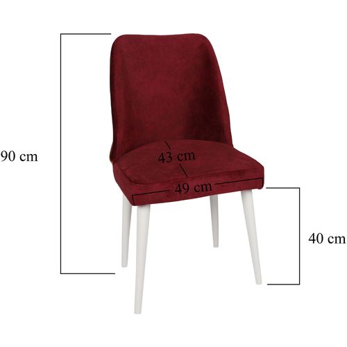 Woody Fashion Set stolica (4 komada), Bordo crvena Bijela boja, Nova 782 slika 8