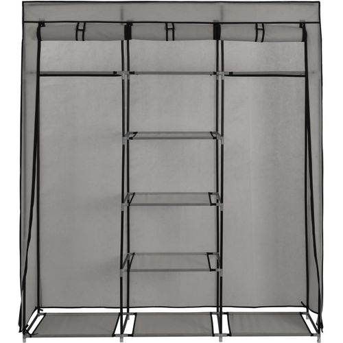 282456 Wardrobe with Compartments and Rods Grey 150x45x175 cm Fabric slika 6