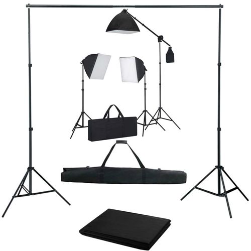 Oprema za fotografski studio sa svjetlima softbox i pozadinom slika 1