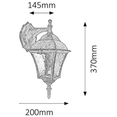 Rabalux Toscana spoljna zidna lampa 60W staro zlato IP43 Spoljna rasveta slika 2