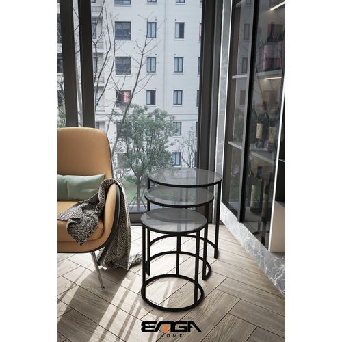 Pera - Transparent Transparent Nesting Table (3 Pieces) slika 1