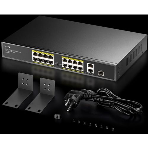 Cudy FS1018PS1 16-Port 10/100M PoE+Switch, 1Gbit Uplink + 1Gbit Combo SFP Port, 200W( PFS4218-16ET- slika 4