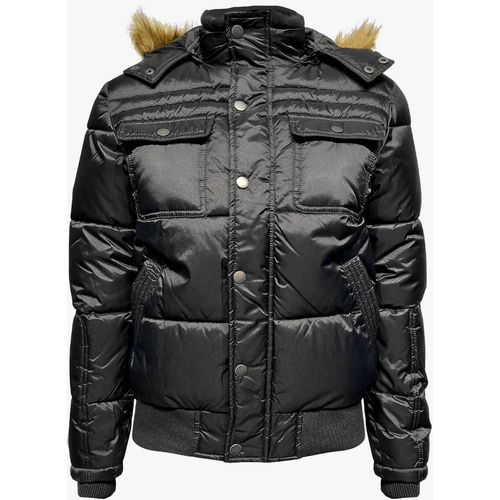 Kratka jakna sa kapuljačom - crna slika 1