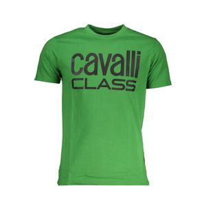 CAVALLI CLASS GREEN MEN'S SHORT SLEEVED T-SHIRT