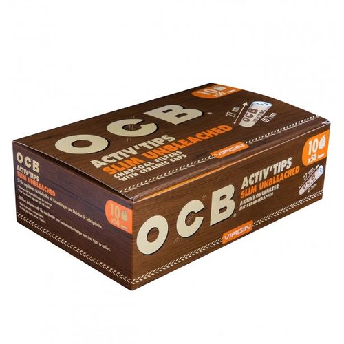 OCB Activ Tips Charcoal Filters Slim unbleached slika 1