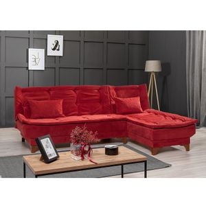 Atelier Del Sofa Kutna garnitura, Kelebek Corner Right - Claret Red