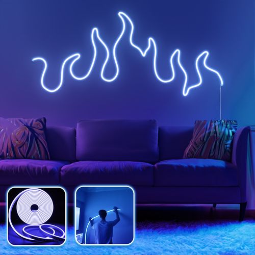 Opviq dekorativna zidna led svjetiljka, Flames - XL - Blue slika 2