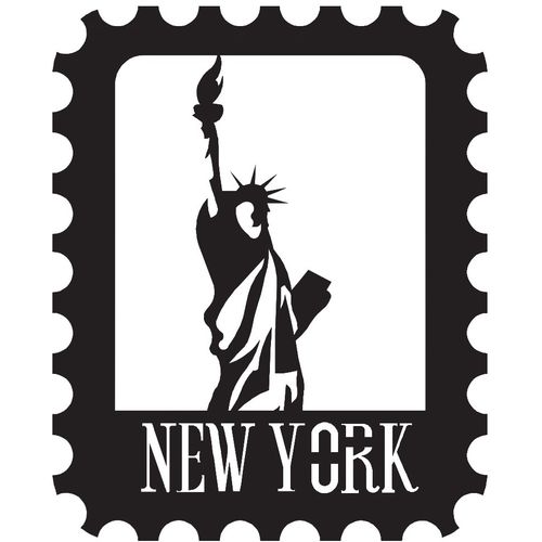 New York Stamp Black Decorative Metal Wall Accessory slika 3