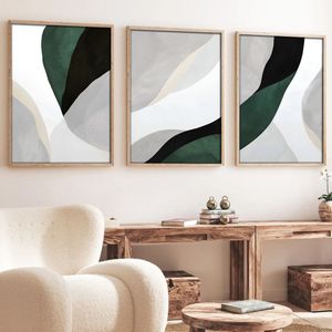 Dekorativno Slikarstvo Huhu229 - Set od 3 Okvirna Umjetnička Djela 50 x 70 cm