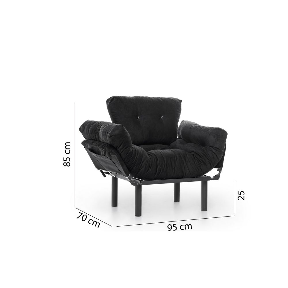 Nitta Single - Crni Crni Naslonjač slika 13