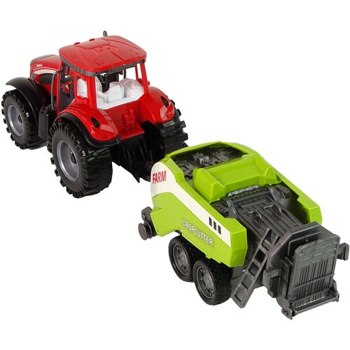 Crveni traktor sa zelenom sijačicom slika 4