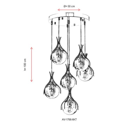 Luster AV-1766-6KT u hrom izdanju slika 4