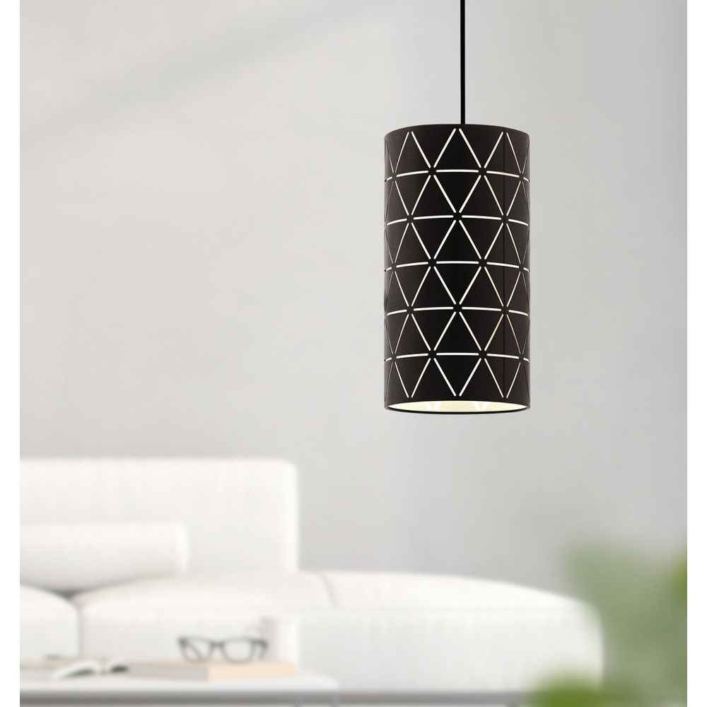 Eglo viseća lampa ramon e27 1x40w crno/bijelo v:1100mm o160mm slika 2