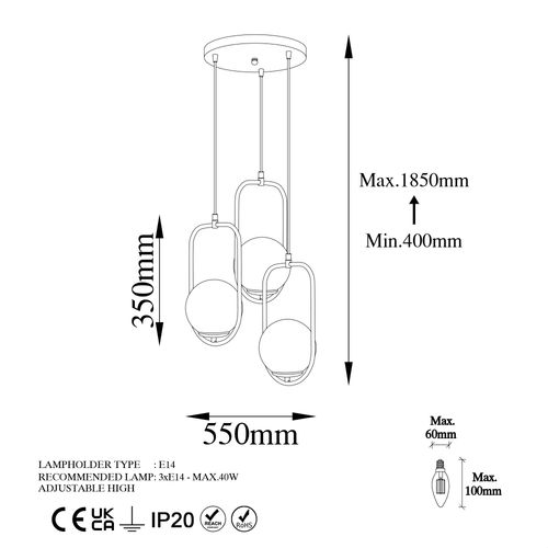 Opviq Luster, 942FLG1662 slika 8