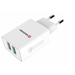 Swissten punjač Eco Pack 2x USB 23W bela