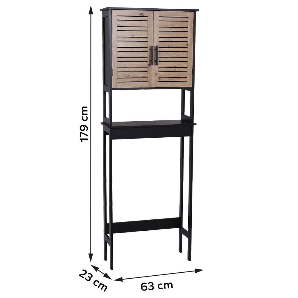 Tendance kupatilski ormarić sa 2 vrata i policom Bergen 63X23X179Cm Mdf Crno Wood 9904763 slika 1